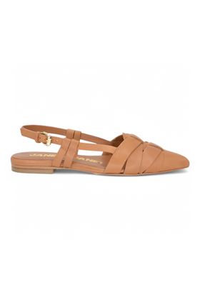 Slingback donna in pelle colore cuoio. JANET & JANET | 301-CUOIO